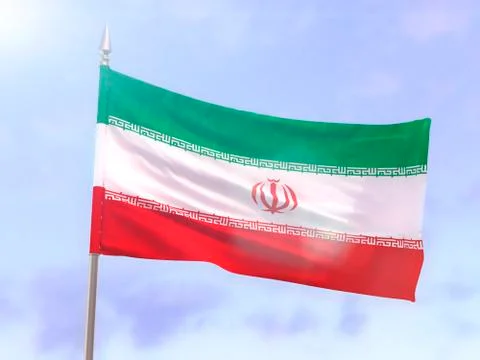 Flag of Iran with sun flare Stock Illustration