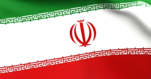 Flag of Iran Waving 3D Animation Close up, 4K UHD 60 FPS Video stock 162187043