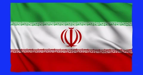 Flag of Iran waving on a samless loop over an easily removable background Stock Footage 98371798