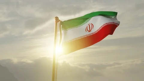Flag of Iran Waving Slow Motion, Realistic Animation, 4K UHD 60 FPS Slow-Motion Stock Footage 125645106