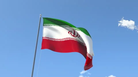 The flag of Iran Waving on the Wind. Stock Footage 41140952