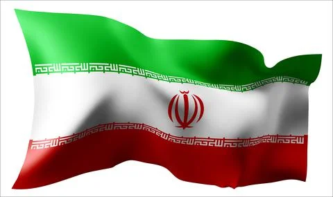 Flag of the Iran waving in the wind. Stock Illustration
