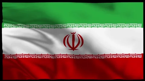 Flag of Iran Wavy Animation in Wind Stock Footage 311595899