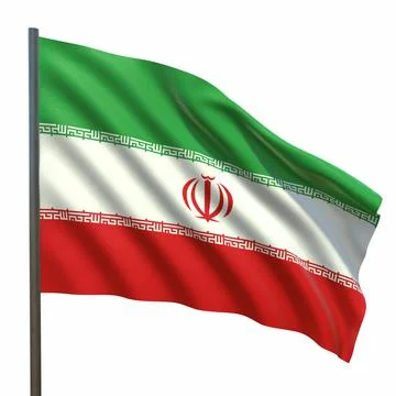 Flag of iran on a white background 3d-rendering イラスト素材