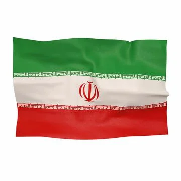 Flag of Iran on a white background 3d-rendering 库存插图