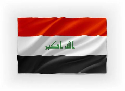 Flag of Iraq. 3d vector object isolated on white background Иллюстрация