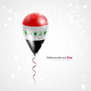 Flag of Iraq on balloon Stock Illustration