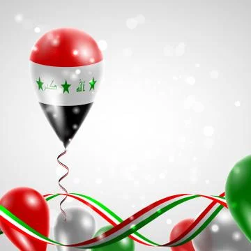 Flag of Iraq on balloon Stock Illustration