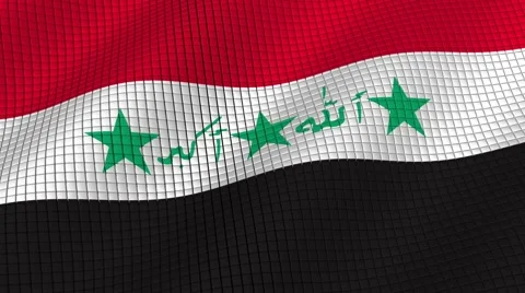 The flag of Iraq is developing waves. Looped. Full HD 1080. Stock Footage 55157035