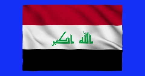 Flag of Iraq waving on a samless loop over an easily removable background Stock Footage 98371827