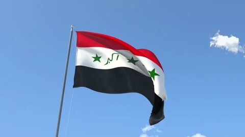 The flag of Iraq Waving on the Wind. Video stock 41141721