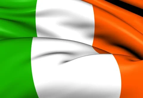 Flag of ireland. close up. Stock Illustration