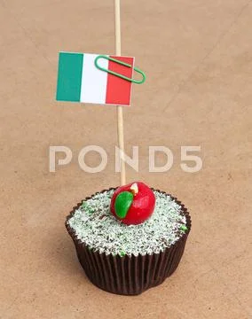 Flag of ireland on cupcake Stock Photos