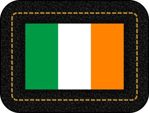 Flag of Ireland. Vector Icon on Black Leather Backdrop Stock Illustration
