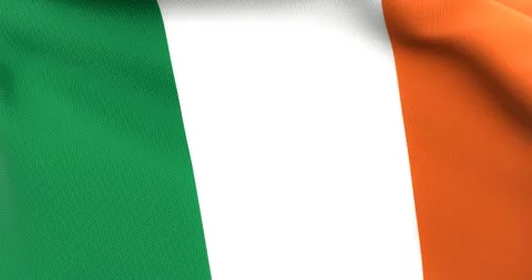 Flag of Ireland Waving 3D Animation Close up, 4K UHD 60 FPS Video stock 162187080