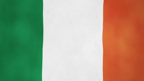 Flag of Ireland Waving - 3D Render Animation Stock Footage 129201571