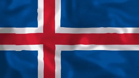 Flag of Island , 3D animation. Stock Footage 287099359