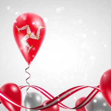 Flag of the Isle of Man on balloon Stock Illustration