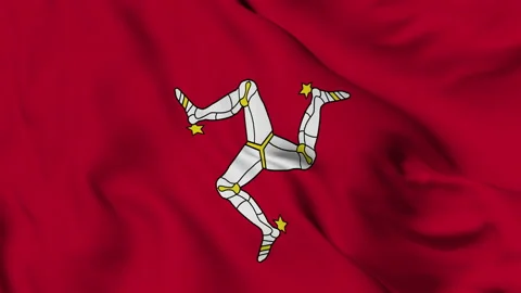 Flag of the Isle of Man gently waving in the wind Video stock 140212320