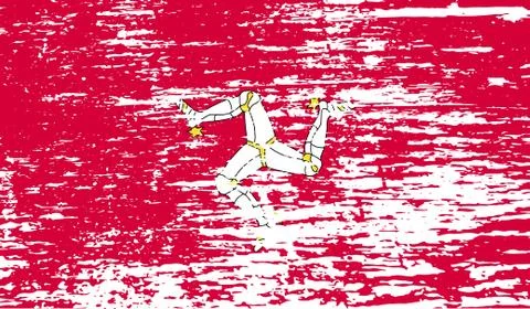 Flag Isle of man with old texture. Vector Stock Illustration