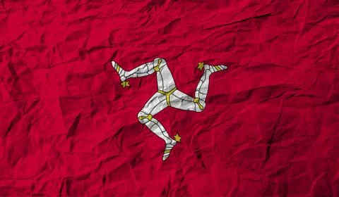 Flag Isle of man with old texture. Stock Illustration