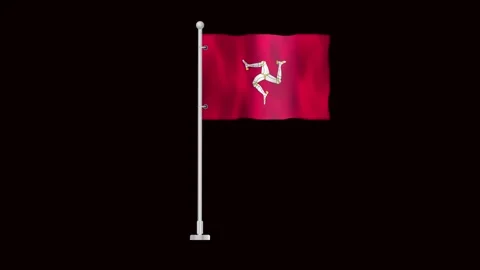 Flag of Isle of Man waving Stock Footage 320892104