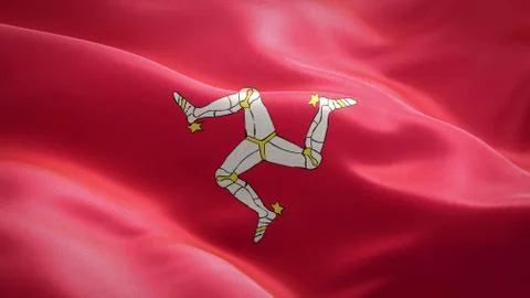 Flag of Isle of Man waving in the wind. 3D Waving flag design. Stock Illustration