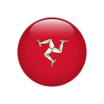 Flag of Isle of Mann button Stock Illustration