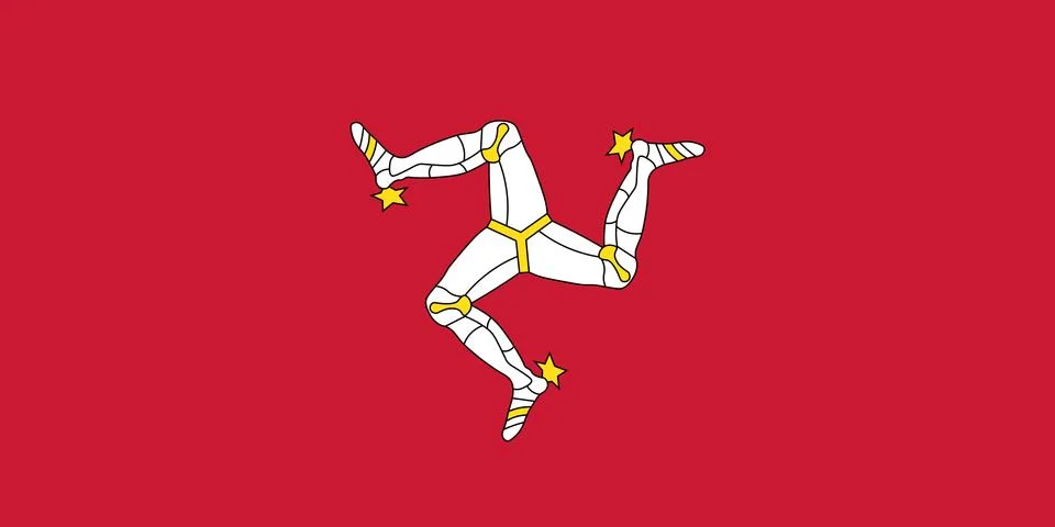 Flag of the Isle of Mann. Vector illustration. World flag Stock Illustration