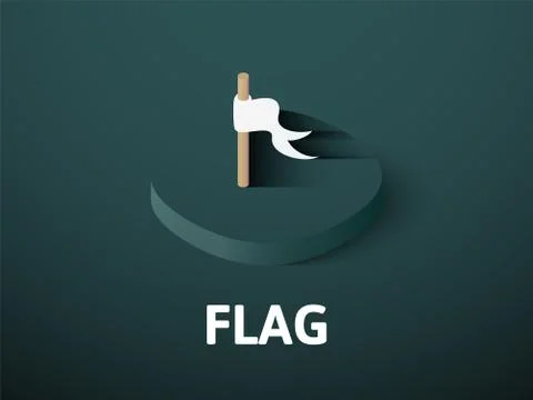 Flag isometric icon, isolated on color background Illustrazione stock