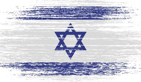 Flag of Israe with old texture. Vector Stock Illustration