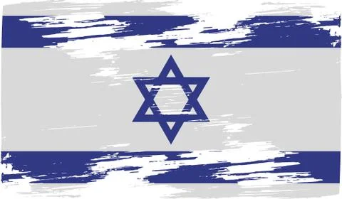 Flag of Israe with old texture. Vector Illustrazione stock