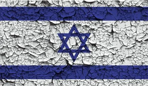 Flag of Israe with old texture. Vector Stock Illustration