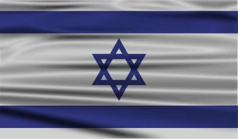 Flag of Israe with old texture. Vector Illustrazione stock