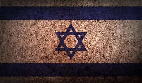 Flag of Israe with old texture. Vector Stock Illustration