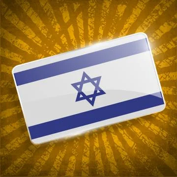 Flag of Israe with old texture. Vector Illustrazione stock