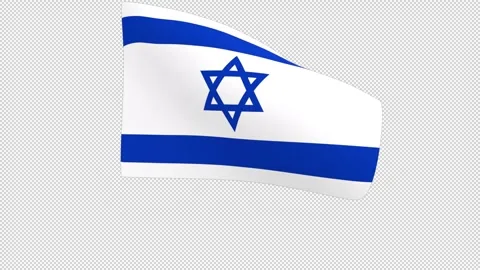 Flag of Israel – 3d render looped with alpha channel. Stock Footage 335122039