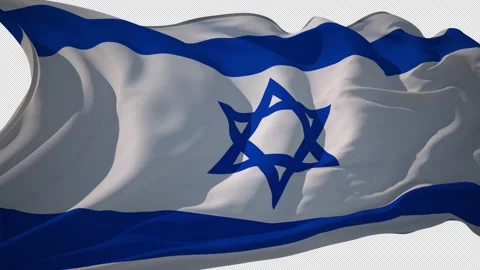 Flag ISRAEL Alpha Loop 4K Stock Footage 150490210