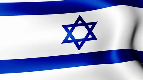 Flag of israel, fluttering in the wind. 3D rendering. Looping video. Video stock 75807194