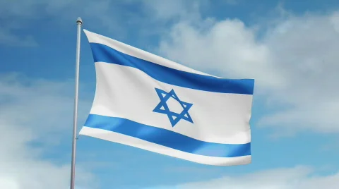 Flag of Israel 스톡 동영상 435474