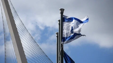 Flag of Israel Stock Footage 124241482