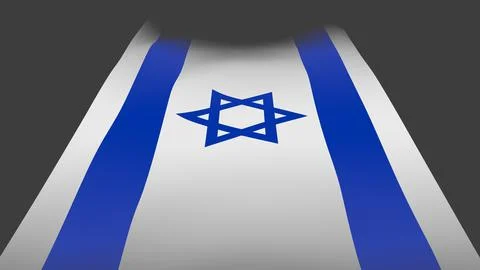 Flag of Israel on a gray background. 3D rendering. Stock Illustration