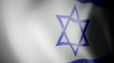 Flag of Israel with Noise Stock Footage 12427375