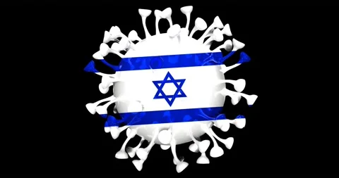 Flag of Israel on Seamless looping 3D animation of the covid-19 Corona Virus Stock Footage 166462825