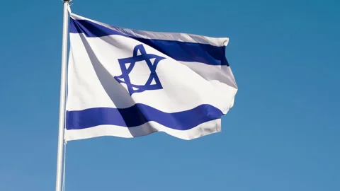 Flag of Israel Waves the Wind 4K TZ Stock Footage 286754840