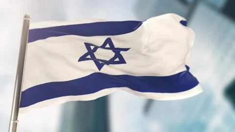 Flag of Israel Waving Stockbeeldmateriaal 276628730