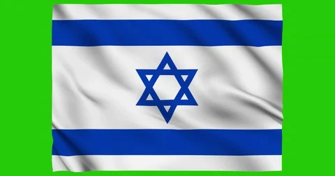 Flag of Israel waving on a samless loop over an easily removable background Stock Footage 98371861