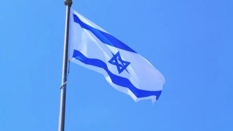 Flag of Israel waving on the wind 스톡 동영상 283110244