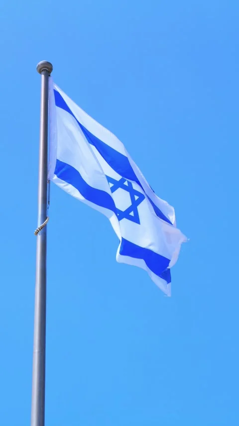 Flag of Israel waving on the wind 스톡 동영상 283110279