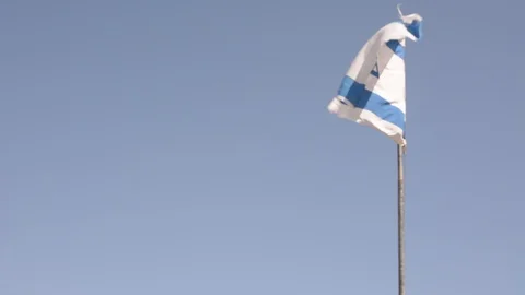 Flag of Israel on wind Видео 89474434